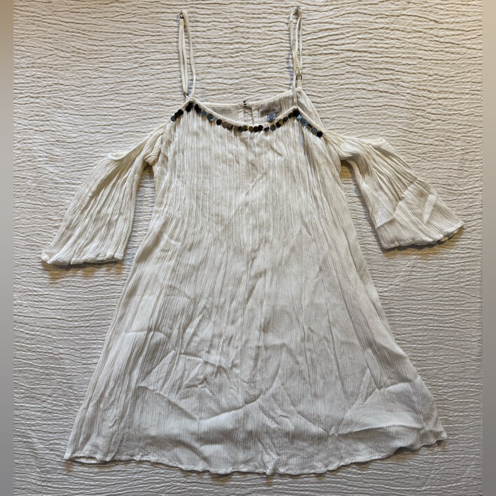 Ecote White Cold Shoulder Mini Dress